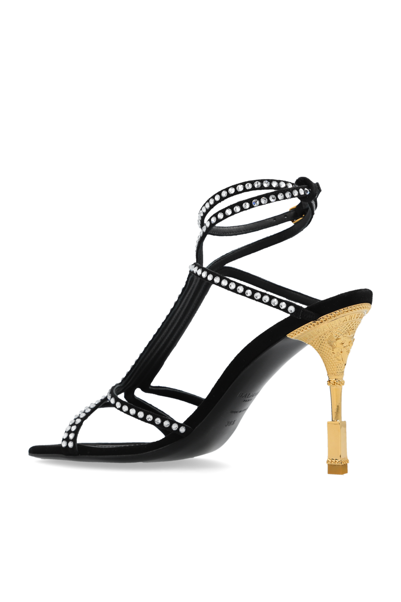 Black 'Moneta' heeled sandals Balmain - Balmain Jumpers for